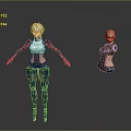 Robot Character Full Body And Upper Torso Models With Mechanical Design