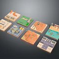 Diverse Scenic Components with Miniature Models in Desert Urban Green and Water Environments