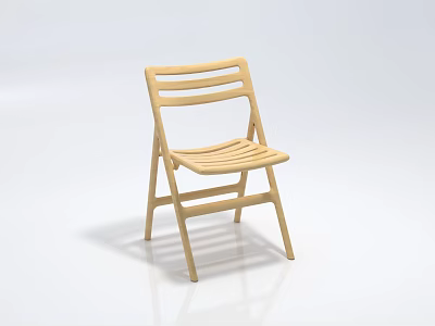 Simple Wooden Leisure Chair With Slatted Back Seat And Light Wood Tone Design 3d model