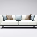 Modern double sofa three-seat sofa 3d model