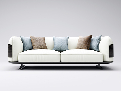 Modern double sofa three-seat sofa 3d model