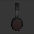 Over Ear Headphones Electronic Device Featuring Modern Black And Burgundy Design With Soft Ear Cushions