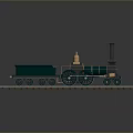Vintage Steam Train Model With Green Locomotive And Yellow Cargo Car On Tracks