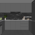 Modern home kitchen 3d model