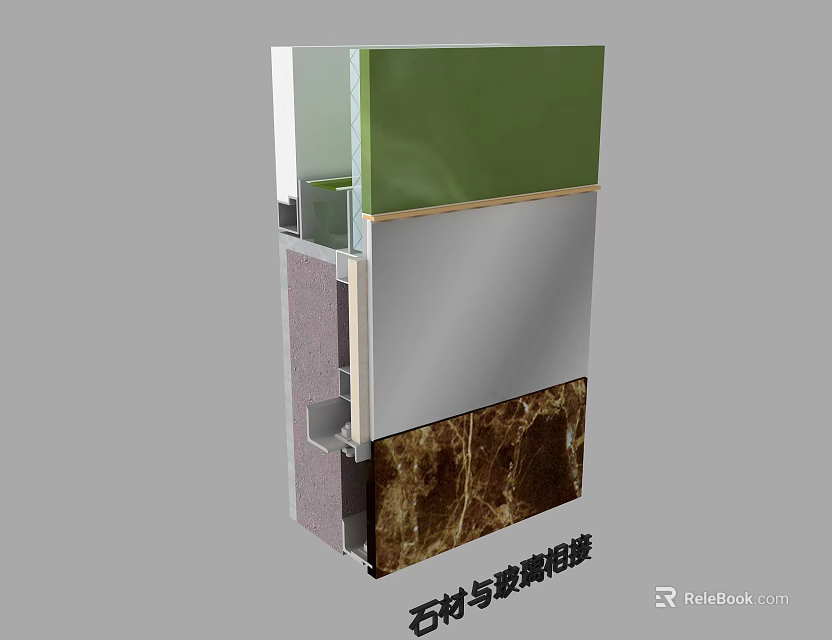 Professional Hardware Tools for Secure Stone and Glass Connection in Construction Projects 3d model 