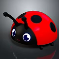 Cartoon Ladybug Character With Red Body Black Spots And Big Eyes