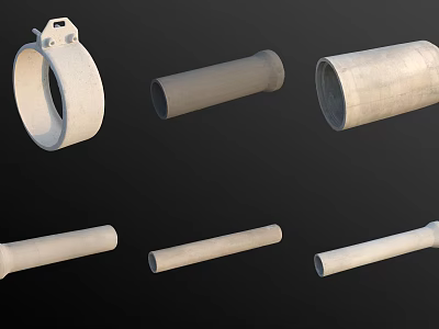 Various Types Of Concrete Pipes With Different Sizes For Construction Use 3d model