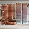 Modern partition glass screen partition 3d model