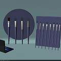 Elegant Purple Makeup Brushes With Modern Design Different Sizes For Cosmetics