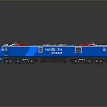 Vossloh EURO 3000 Train Model With Blue And White Design And Red Top Components