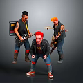 Energetic Punk Band Performing With Lead Singer Red Hair Electric Guitars Black Jacket And Amplifier
