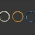 Three Textured Circular Household Items in White Yellow and Teal Colors for Daily Use