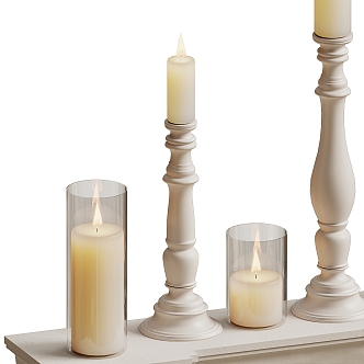 Modern Candlestick Candle Ornaments 3d model