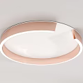 Modern Minimalist Ceiling Lights With Pink Frame And White Shade In Rectangular Circular Square Shapes 3d model