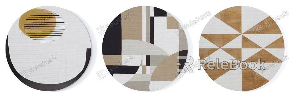 Modern Round Carpet brown Round Carpet Combination model