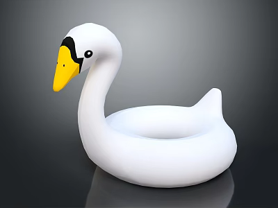 White Swan Shaped Inflatable Swimming Ring Sports Equipment for Water Fun 3d model