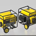 ASTER Industrial Yellow Generators With Black Frame Portable Wheels And Heavy Duty Design