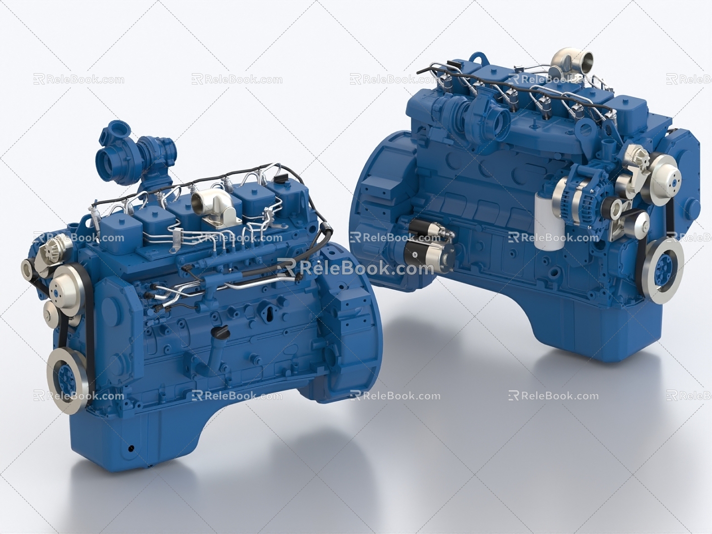 engine internal combustion engine turbocharging industrial equipment diesel engine engine automobile engine 3d model