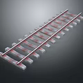 Train Railroad Track Structure With Metal Rails And Concrete Ties For Railway Transportation