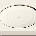 Circular Ceiling Design With Golden Frame Wavy Pattern And Central Small Light