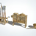 Industrial Equipment Including Tool Cart Wooden Handle Tools Shovels Rakes Sieve Machine