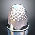 Silver Metal Thimble With Small Holes For Sewing Projects And Crafts