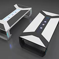 Modern Conference Tables With LED Strip Lights And Black White Sleek Design