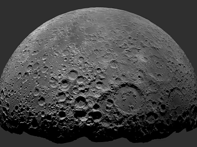 Detailed Moon Surface With Rocky Craters And Lunar Landscape Texture 3d model