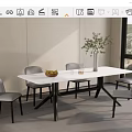 Modern HC28 Dining Table and Chair Combination 3d model