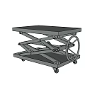 Hydraulic Mobile Scissor Lift Table With Metal Frame And Flat Top Surface