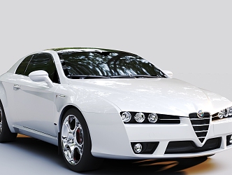 White Car Alfa Romeo Sedan 3d model