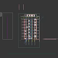 Underground Parking Lot With Multiple White Cars Parking Lines Pillars And Directional Signs