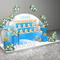 Commercial Display Equipment With Egg Shaped Displays Floral Decorations Brand Logo And Name