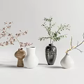 Vases in Various Colors with Flowers and Green Plants in Different Designs for Home Decor