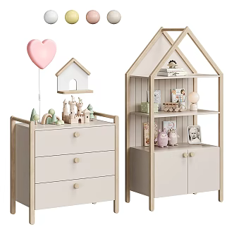 Modern Children Side Cabinet Toy 3d model