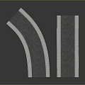 Modern Arched and Straight Bridge Models with Concrete Base and Gray Surface 3d model