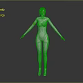 Futuristic Female 3D Character With Red Hair In White Bodysuit And Mechanical Arm