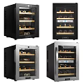 Modern Wine Cooler Design With Glass Door Stainless Steel And Wooden Shelves For Wine Storage