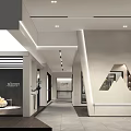 Modern Specialty Store Interior Design with Reception Desk Display Area and Ambient Lighting