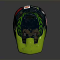 Camouflage Green Helmet With Yellow Top And Side Logo Design For Protection