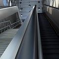 Station underpass staircase elevator scene 3d model