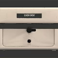 Decorative Ornament Set Featuring White Cash Box Black Trim Lock Smooth Surface And Reflection 3d model