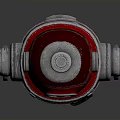Red Robot Character With Blue Eyes Silver Arms And Single Wheel