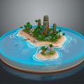 Holiday Paradise Holiday Island Sea House Seaside Cottage Seaside Wooden House Holiday Island Island Island 3d model