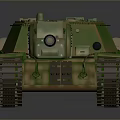 Military Tank With Green Camouflage Paint Tracks Long Cannon And Turret Structure For Military Operations