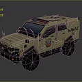 Beige SWAT Police Tactical Tank With Emergency Lights And Armor Design
