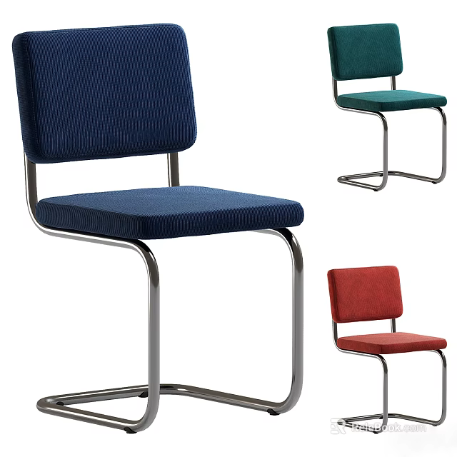 Modern Upholstered Dining Chairs With Metal Frame And Multicolor Design 3d model