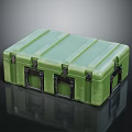 Green Durable Hard Storage Case With Secure Latches And Textured Surface 3d model