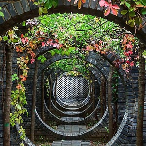 New Chinese-style Moon Cave Gate Courtyard View Wall Moon Gate Arch Door 3d model