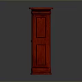 Classic Red Traditional Cabinet With Double Doors And Elegant Wooden Design